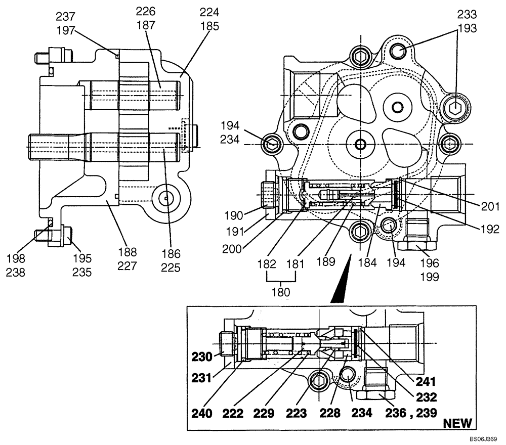 Схема запчастей Case CX130 - (08-149) - KNJ3023 PUMP ASSY, HYDRAULIC - LOW PRESSURE PUMP (08) - HYDRAULICS