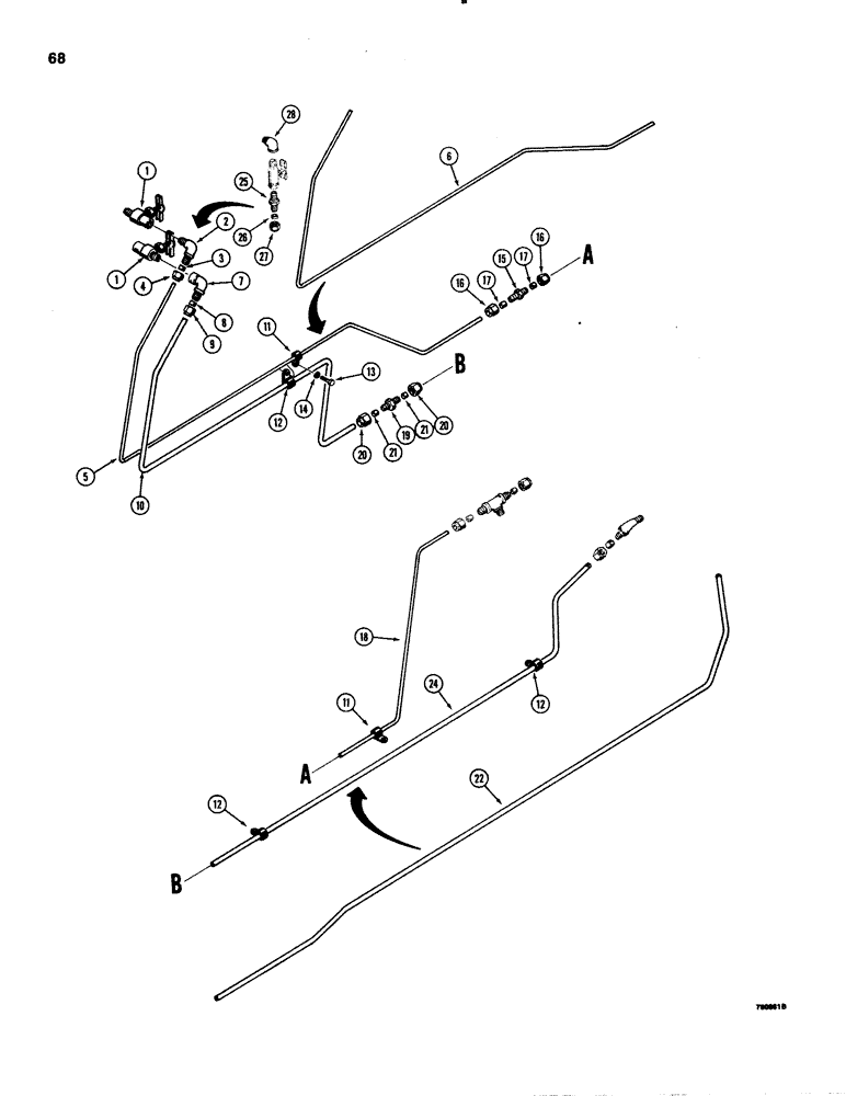 Схема запчастей Case 1150C - (068) - FUEL LINES (03) - FUEL SYSTEM
