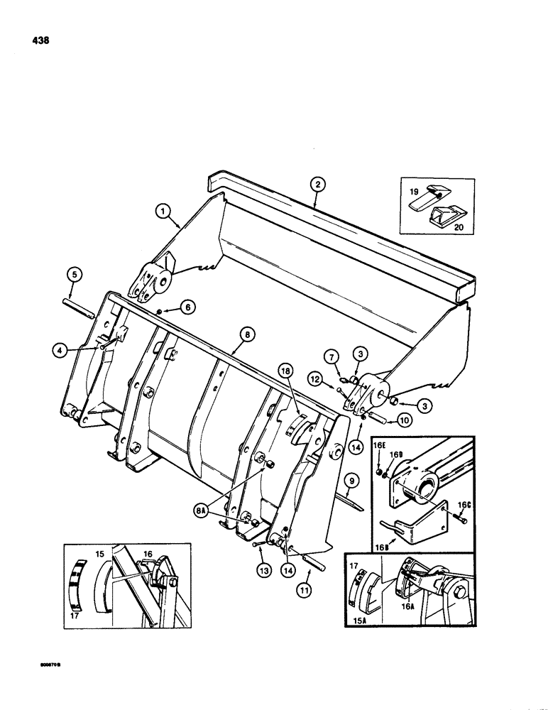 Схема запчастей Case 580SD - (438) - CLAM BUCKET (09) - CHASSIS/ATTACHMENTS
