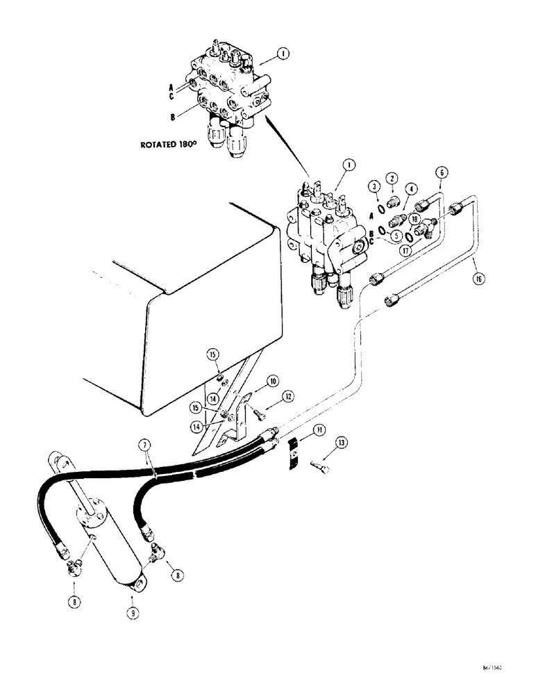 Схема запчастей Case 310G - (250) - THREE POINT HITCH HYDRAULICS, (MODELS W/OUT DIVERSION VALVE) (07) - HYDRAULIC SYSTEM