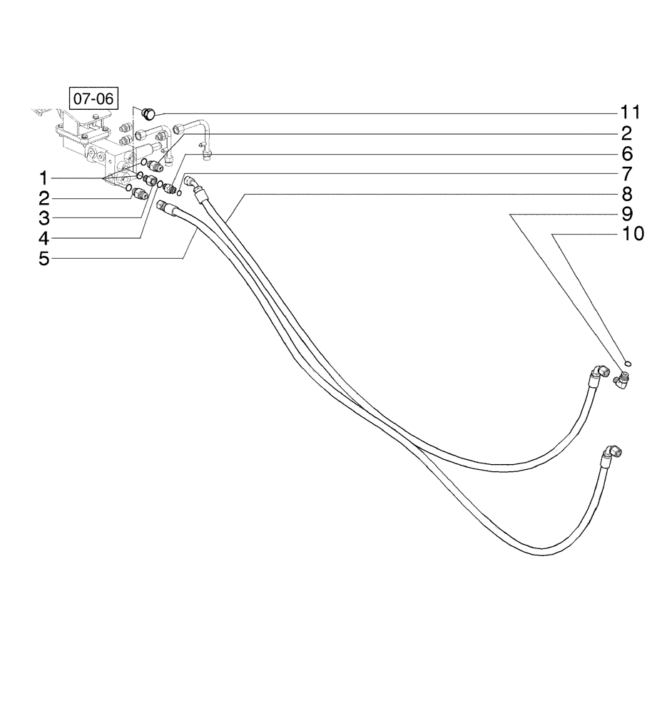 Схема запчастей Case 885B - (07-09[02]) - BRAKE HYDRAULIC SYSTEM (07) - BRAKES