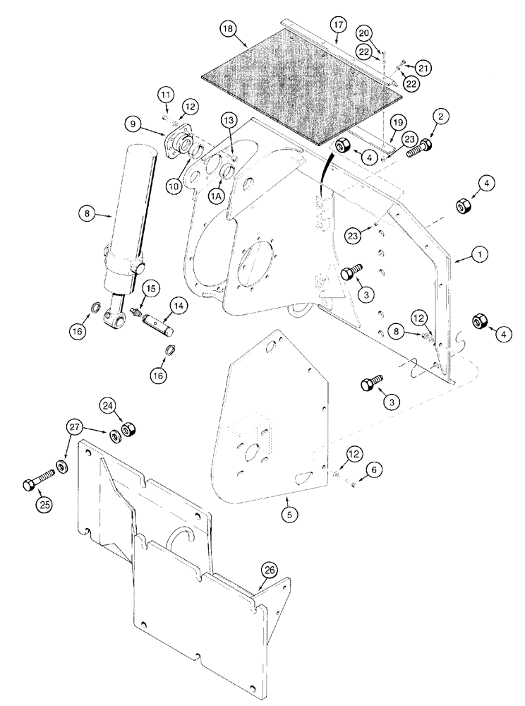 Схема запчастей Case 960 - (09-20) - MOUNTING FRAME, TRENCHER (09) - CHASSIS