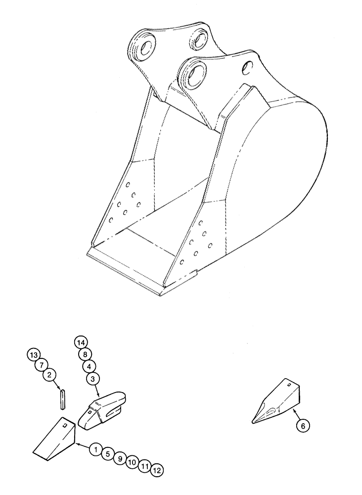 Схема запчастей Case 9050B - (9-092) - ESCO BUCKET TOOTH OPTIONS (09) - CHASSIS
