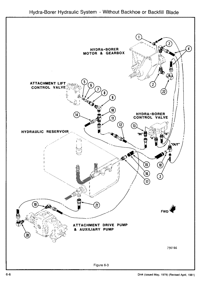 Схема запчастей Case DH4 - (6-06) - HYDRA-BORER HYDRAULIC SYSTEM - WITHOUT BACKHOE OR BACKFILL BLADE (35) - HYDRAULIC SYSTEMS