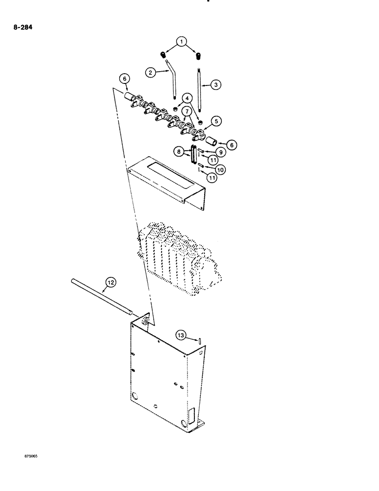 Схема запчастей Case DH4B - (8-284) - FRONT MOUNTED BACKHOE CONTROLS (08) - HYDRAULICS