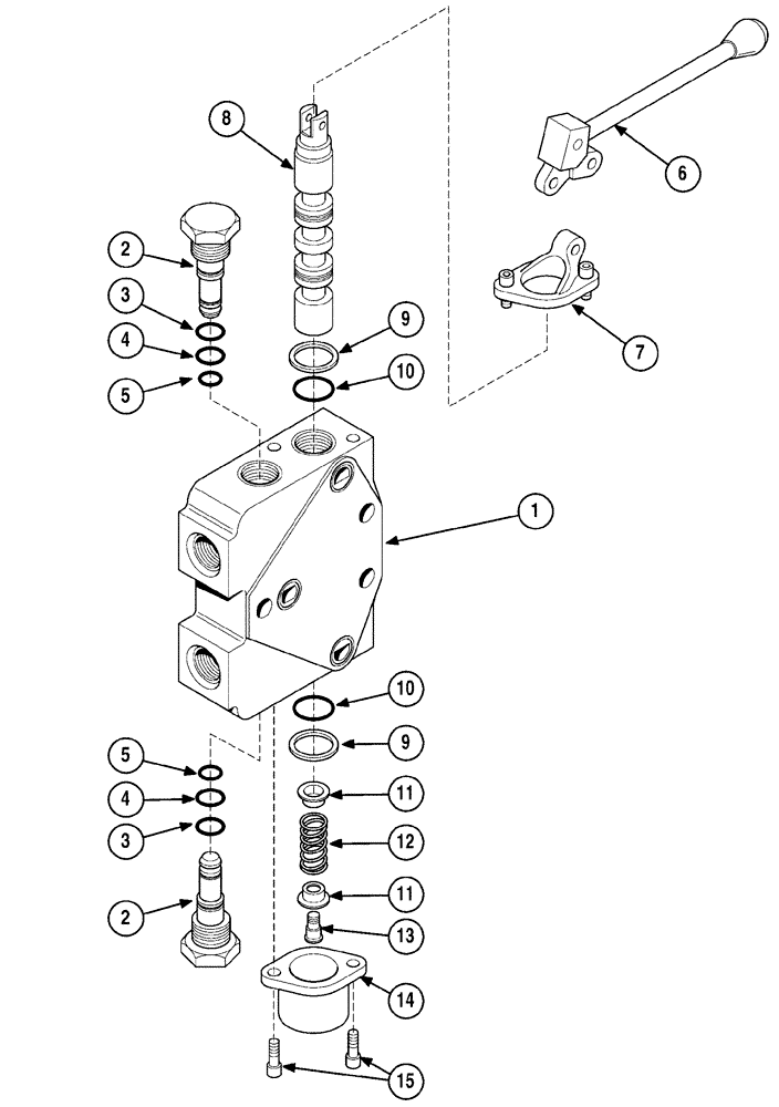 Схема запчастей Case 6010 - (08-20) - VALVE SECTION - TRACK DRIVE (35) - HYDRAULIC SYSTEMS