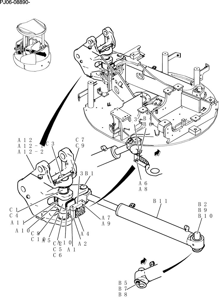 Схема запчастей Case CX50B - (013-60[1]) - BRACKET ASSY, SWING NIBBLER & BREAKER (39) - FRAMES AND BALLASTING