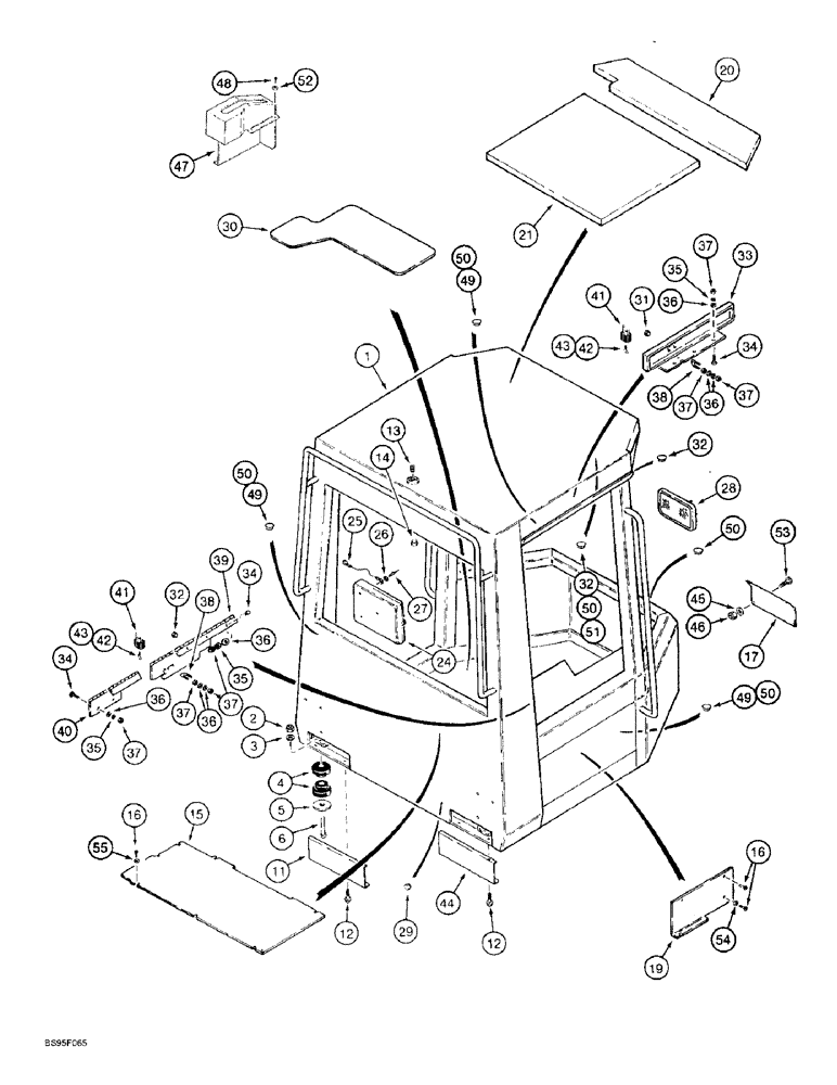 Схема запчастей Case 821B - (9-095A) - CANOPY - GRAY (09) - CHASSIS/ATTACHMENTS