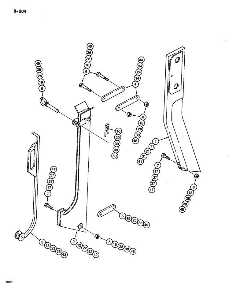 Схема запчастей Case CASE - (9-204) - PLOW BLADES AND CHUTES, BENT BLADE - 3/8" - 5/8" CLEARANCE (09) - CHASSIS