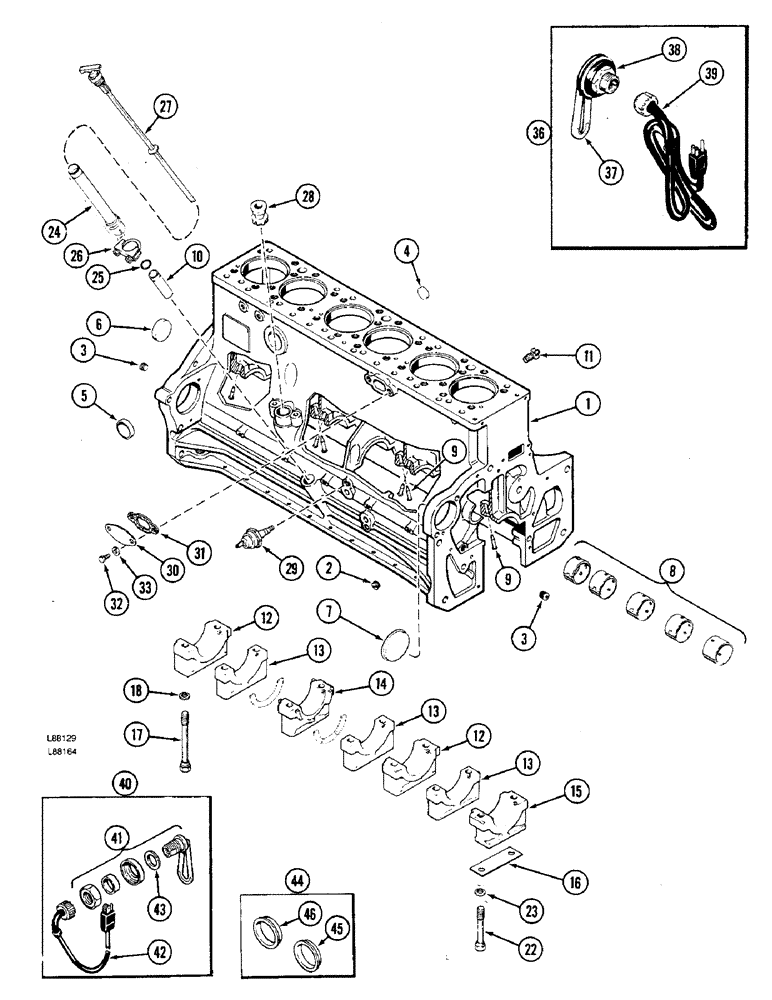 Схема запчастей Case W36 - (2-30) - CYLINDER BLOCK, 504BDTI ENGINE (02) - ENGINE
