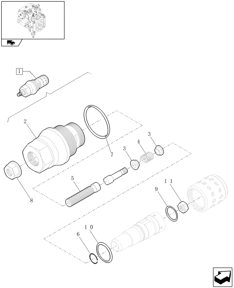 Схема запчастей Case 21E - (1.82.3[11]) - LOAD CONTROL VALVE (07) - HYDRAULIC SYSTEMS