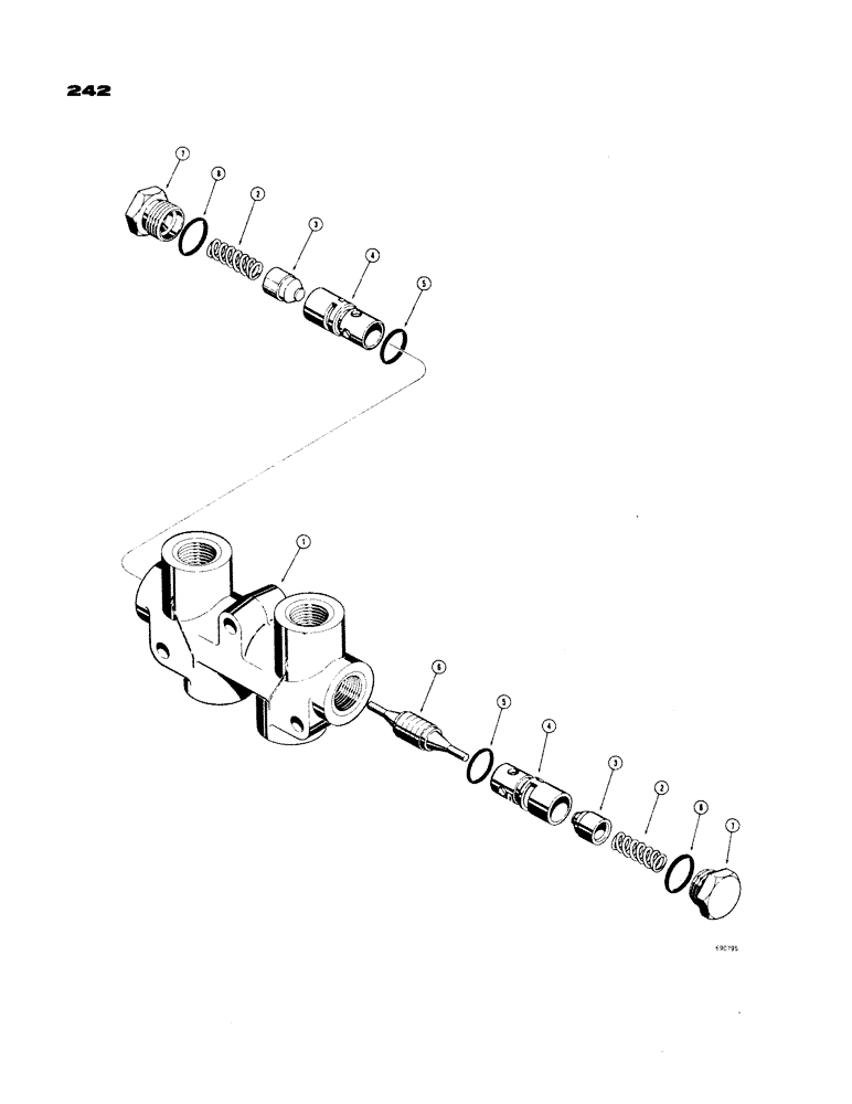 Схема запчастей Case 1150 - (242) - D47256 CHECK VALVE (07) - HYDRAULIC SYSTEM