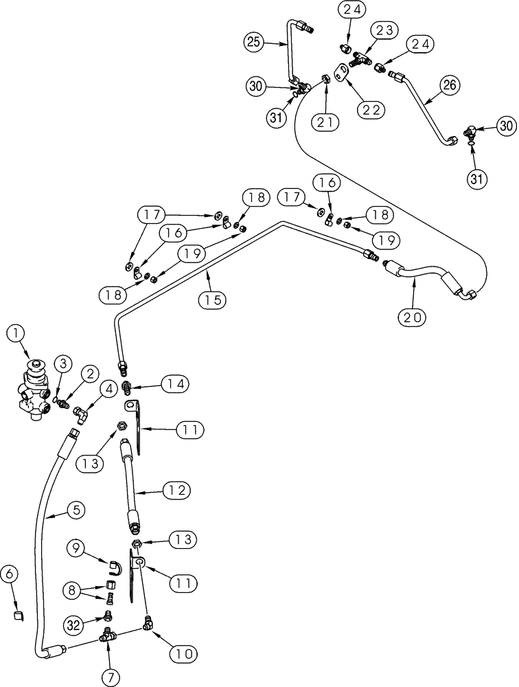 Схема запчастей Case 821C - (07-12) - HYDRAULICS BRAKE, MAIN (07) - BRAKES