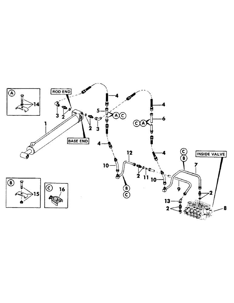 Схема запчастей Case 40BLC - (183) - CROWD CYLINDER HYDRAULICS (07) - HYDRAULIC SYSTEM