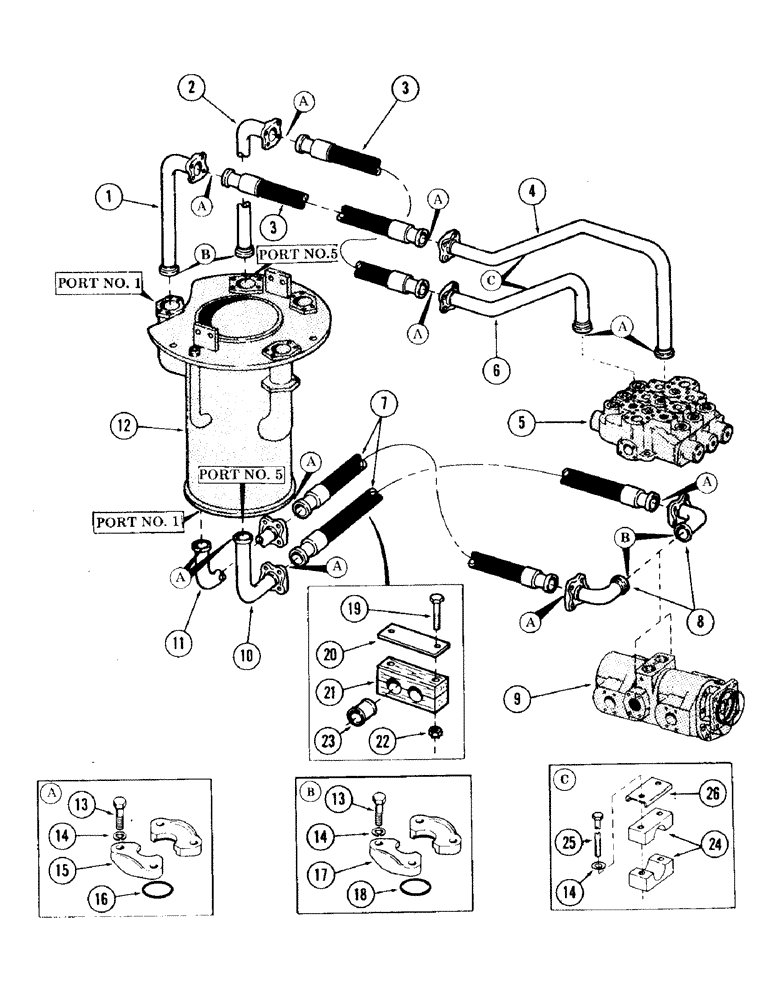 Схема запчастей Case 120 - (161) - LEFT TRACK DRIVE MOTOR HYDRAULICS (35) - HYDRAULIC SYSTEMS