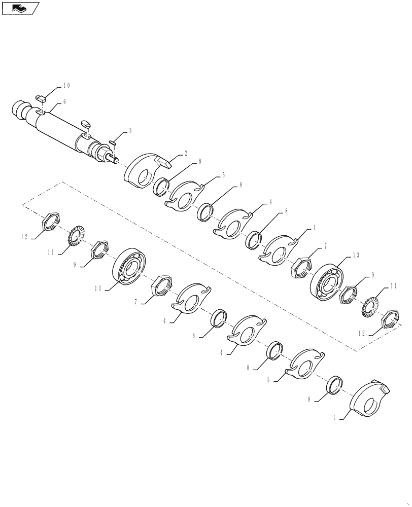 Схема запчастей Case DV207 - (75.200.06) - DRUM VIBRATION SHAFT AND CAMS (75) - SOIL PREPARATION