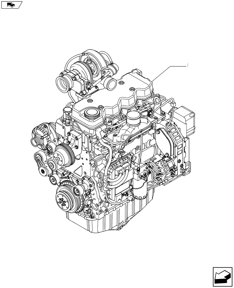 Схема запчастей Case 590SN - (10.001.01) - ENGINE (10) - ENGINE