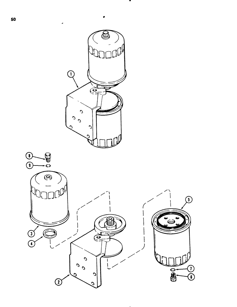 Схема запчастей Case 455B - (050) - FUEL FILTER, 207 TURBOCHARGED DIESEL ENGINE, 207 NAURALLY ASPIRATED DIESEL ENGINE (02) - FUEL SYSTEM