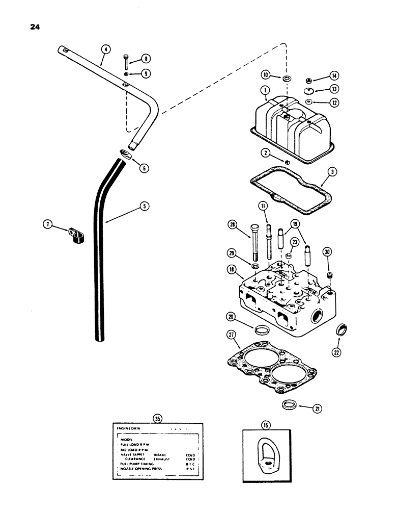 Схема запчастей Case 850B - (024) - CYLINDER HEAD AND COVER, 336BD AND 336BDT DIESEL ENGINES (01) - ENGINE