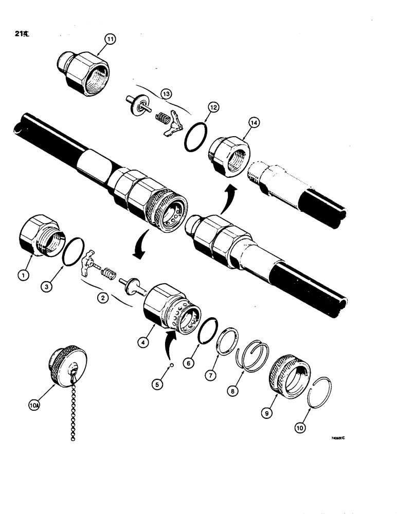 Схема запчастей Case 850C - (214) - HYDRAULIC QUICK DISCONNECT COUPLINGS, D52800 FEMALE COUPLING (07) - HYDRAULIC SYSTEM