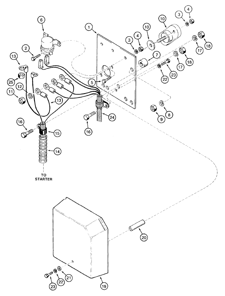 Схема запчастей Case 921B - (4-025[A]) - ENGINE HARNESS TO RELAY PANEL, P.I.N. JEE0052701 AND AFTER (04) - ELECTRICAL SYSTEMS