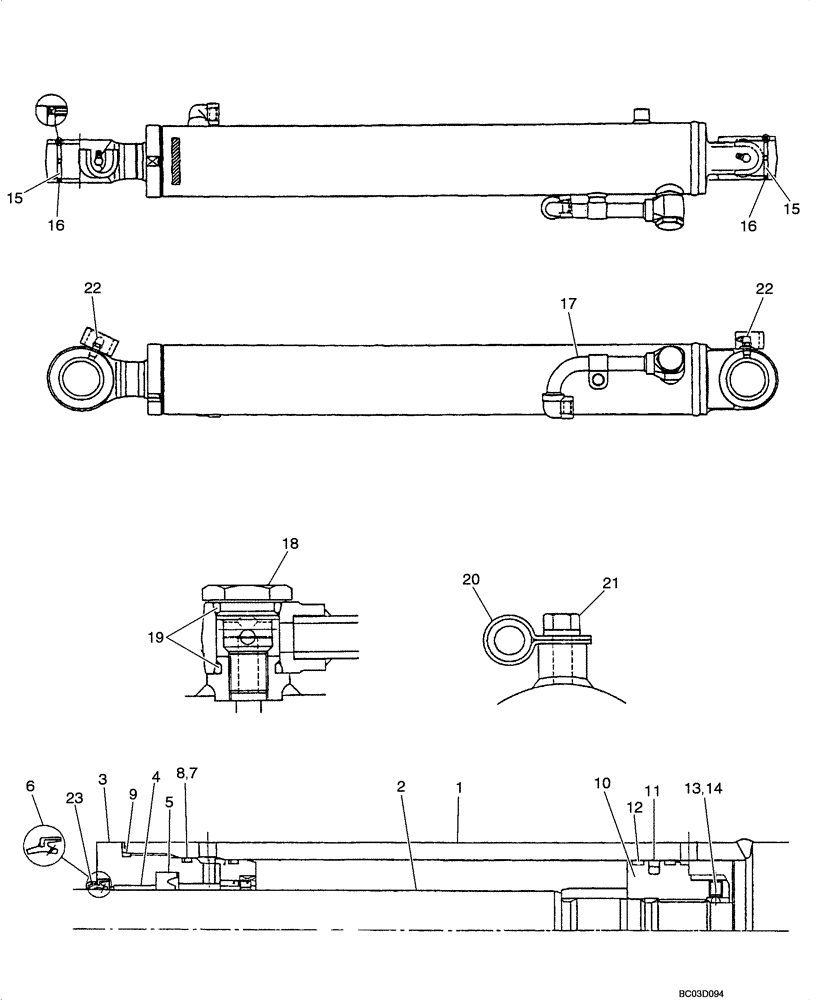 Схема запчастей Case CX31 - (08-80[00]) - CYLINDER ASSY, ARM (CX31 ASN PW10 - 22001) (08) - HYDRAULICS