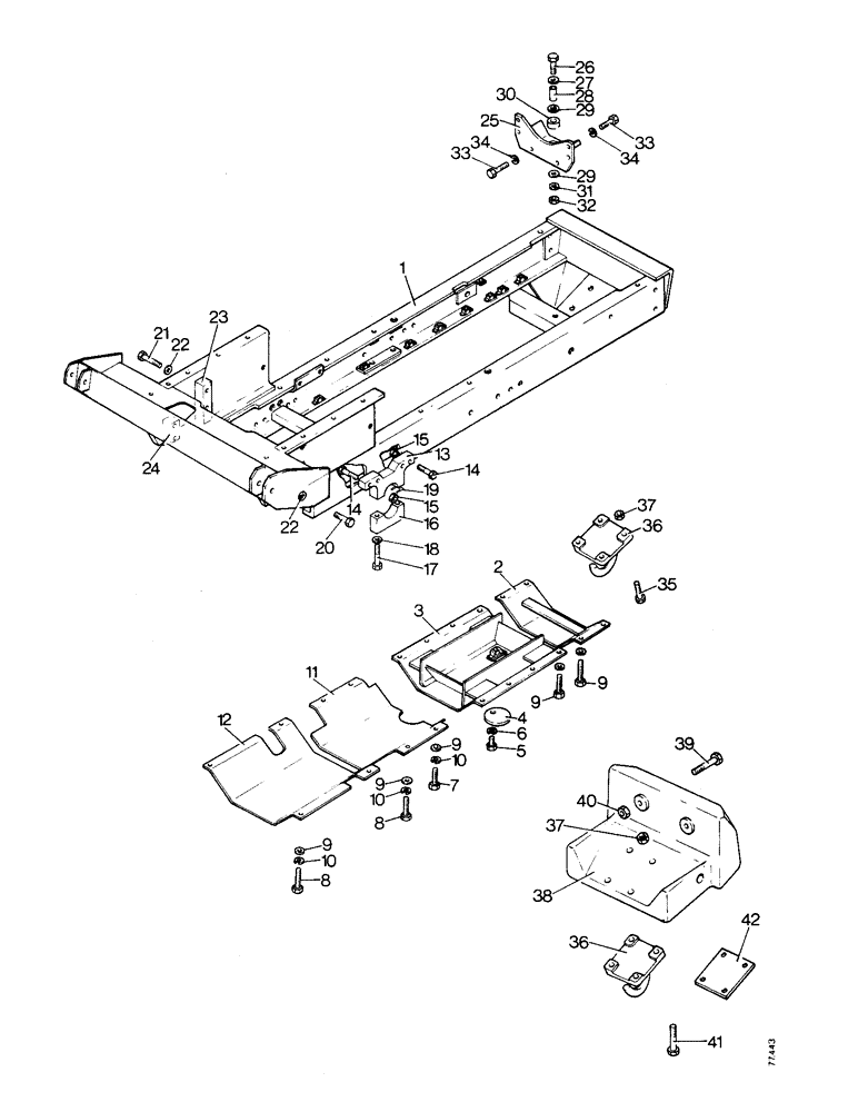 Схема запчастей Case 850 - (G01-1) - ENGINE FRAME AND RELATED PARTS (01) - ENGINE