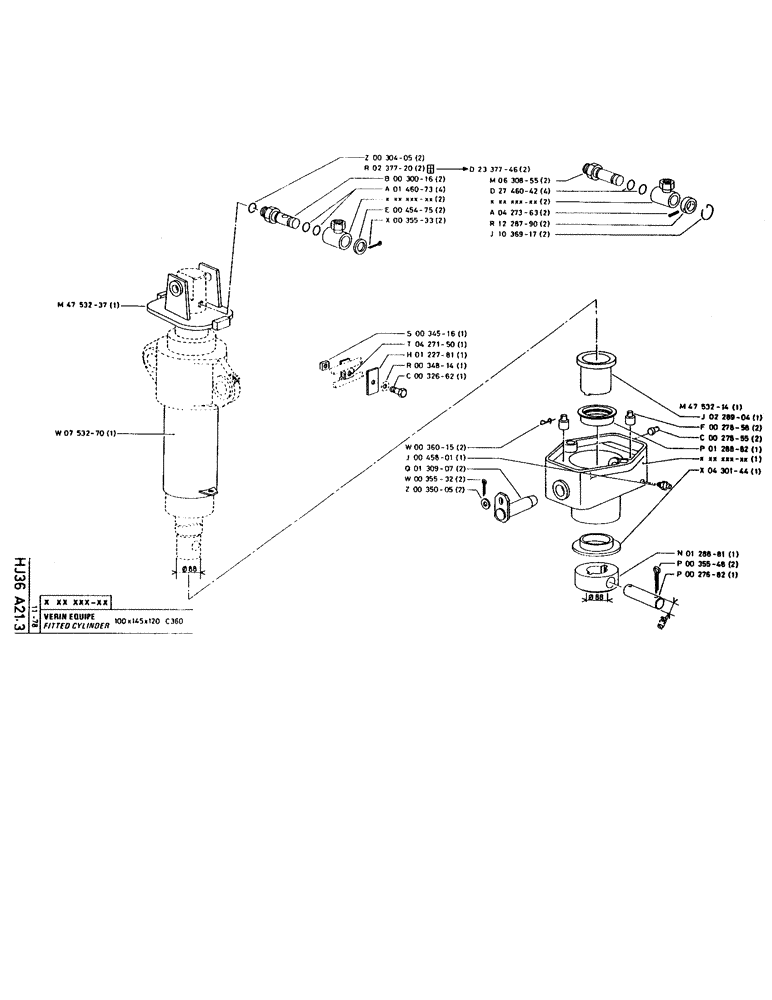 Схема запчастей Case LC80M - (179) - FITTED CYLINDER 