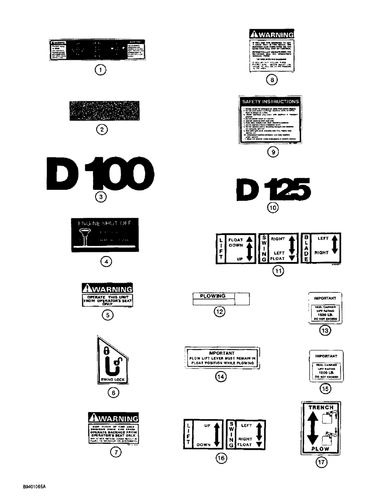Схема запчастей Case 560 - (9-142) - BACKHOE, PLOW, REEL CARRIER, AND QUAD DECALS (09) - CHASSIS/ATTACHMENTS