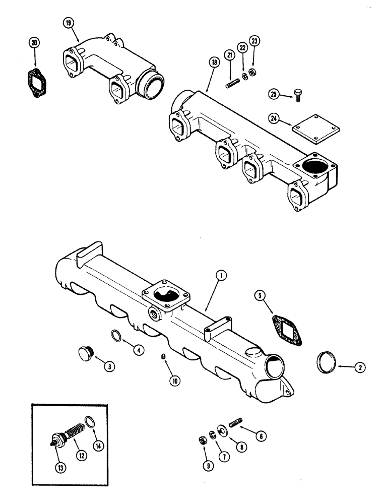 Схема запчастей Case W20 - (010) - (401BD) DIESEL ENGINE MANIFOLDS (02) - ENGINE