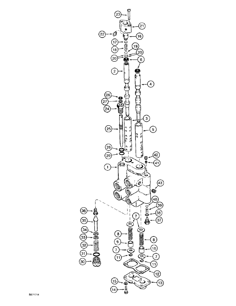 Схема запчастей Case TF300 - (6-16) - AICO CONTROL VALVE - GROUND DRIVE AND BOOM LIFT, FIRST (06) - POWER TRAIN