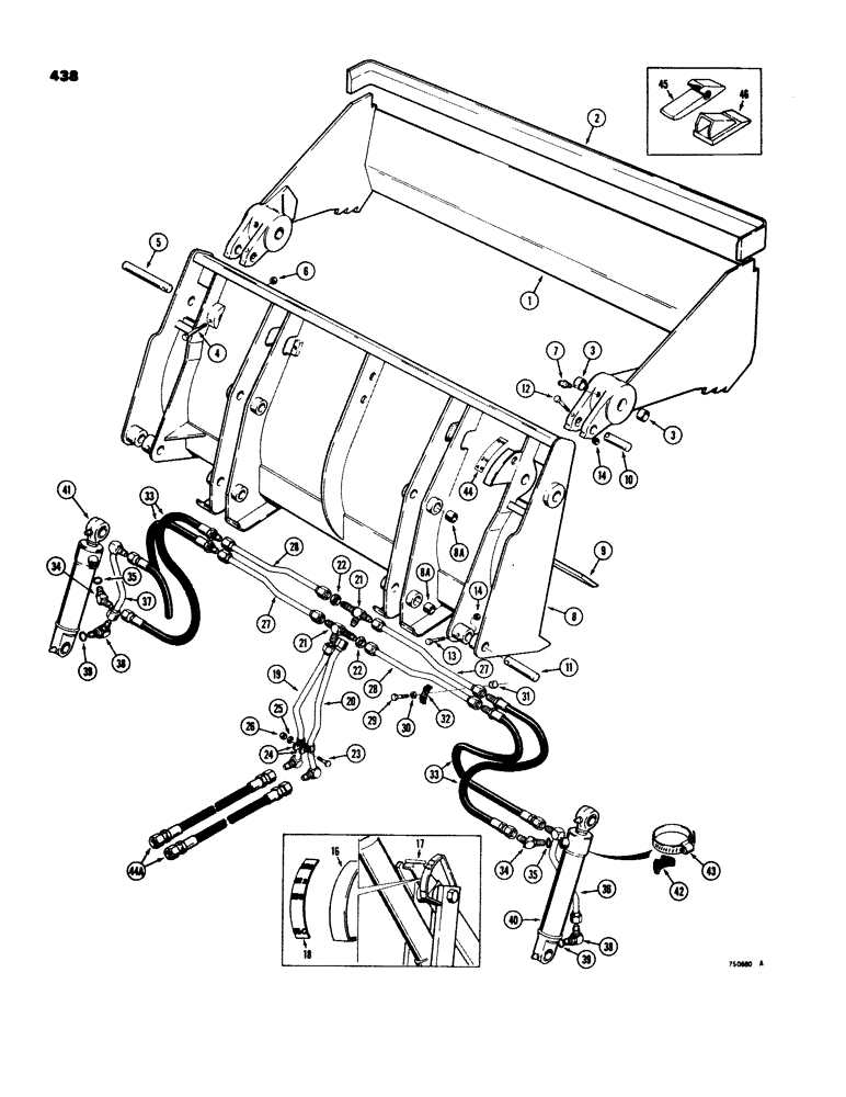 Схема запчастей Case 580C - (438) - 4-IN-1 BUCKET (09) - CHASSIS/ATTACHMENTS