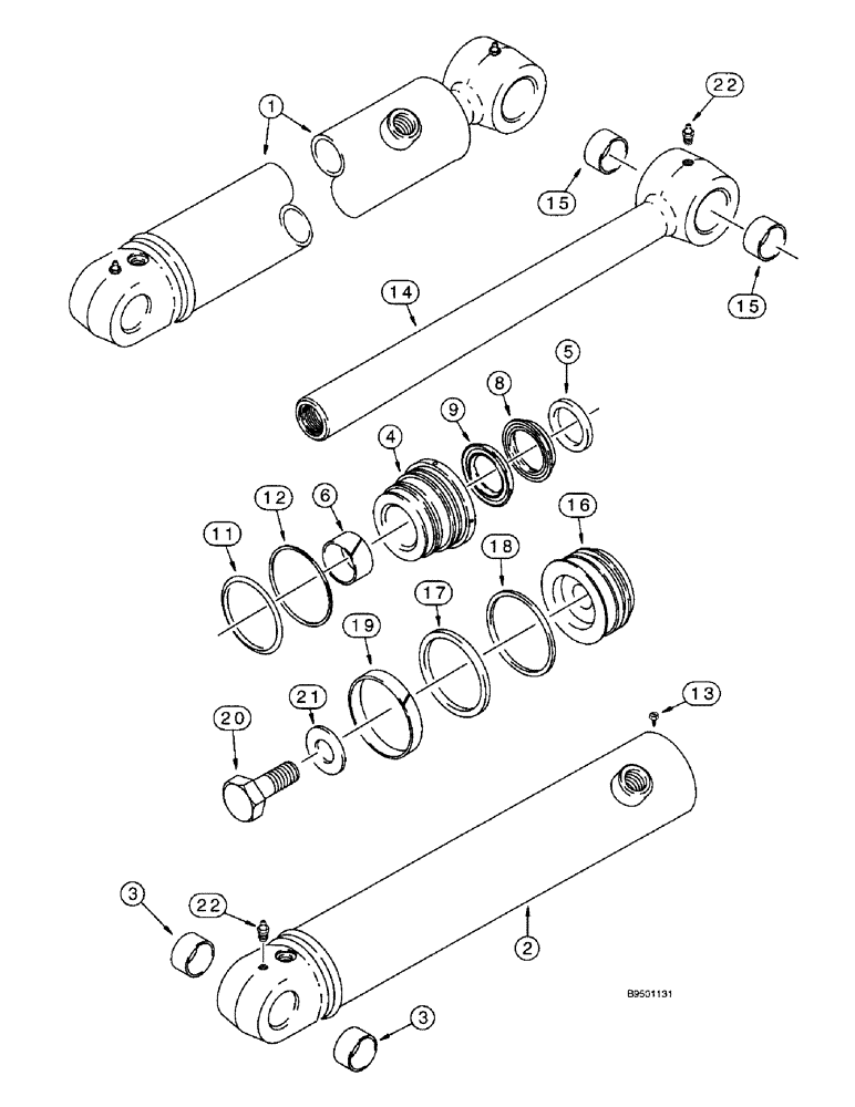 Схема запчастей Case 590SL - (9-20) - BACKHOE DIPPER CYLINDER (08) - HYDRAULICS