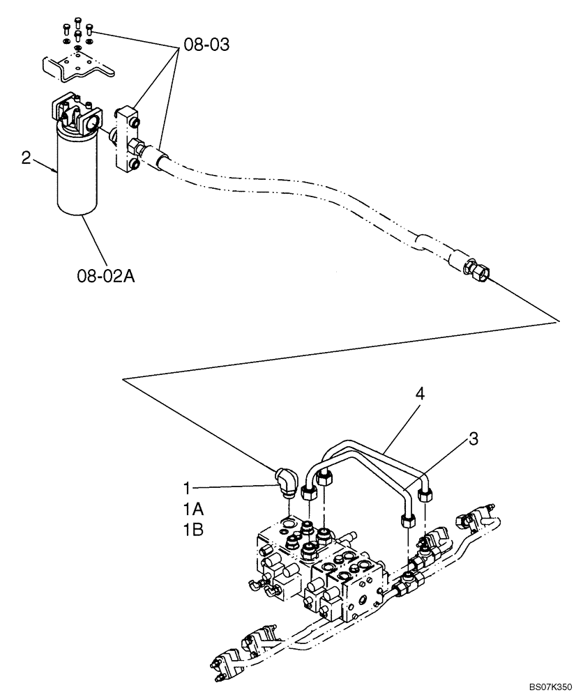 Схема запчастей Case 521E - (08-21) - HYDRAULICS - NON- RIDE CONTROL (08) - HYDRAULICS