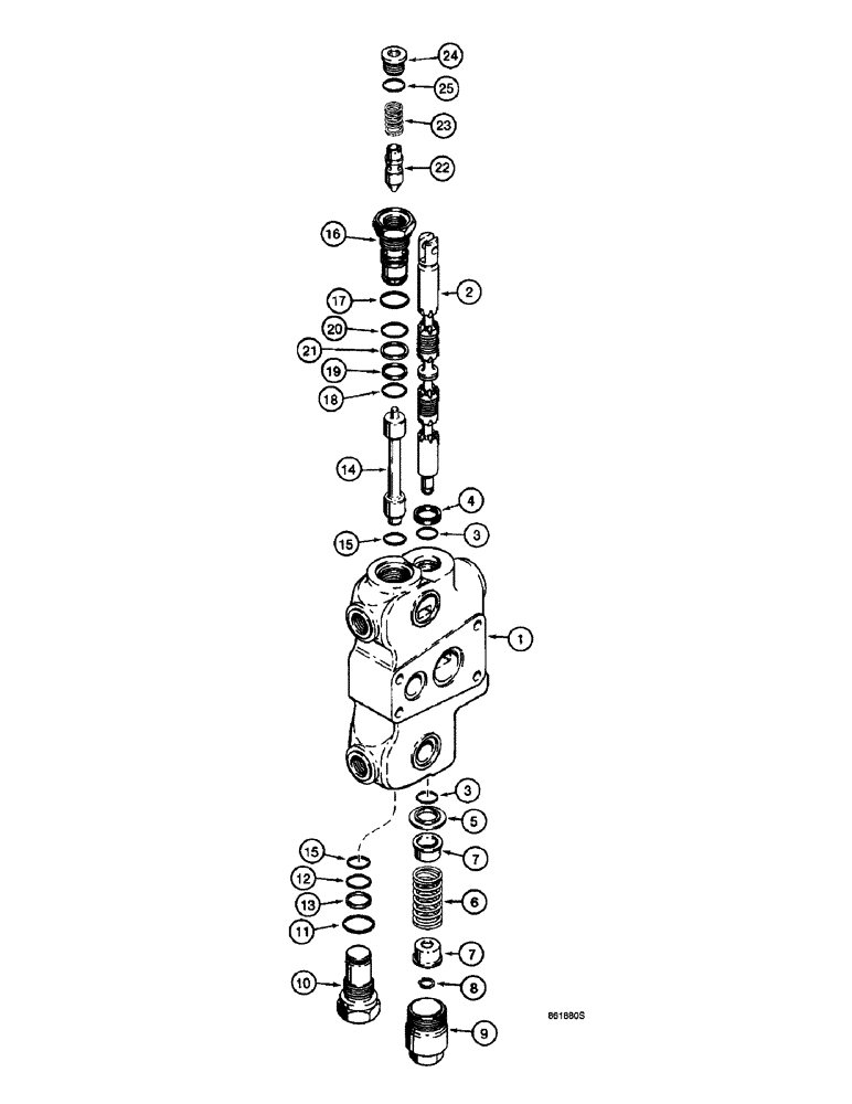 Схема запчастей Case 580L - (8-100) - BACKHOE CONTROL VALVE, LEFT-HAND AND RIGHT-HAND STABILIZER SECTIONS (08) - HYDRAULICS