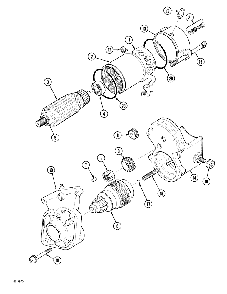 Схема запчастей Case 1818 - (4-06) - STARTER ASSEMBLY, DIESEL MODELS (04) - ELECTRICAL SYSTEMS