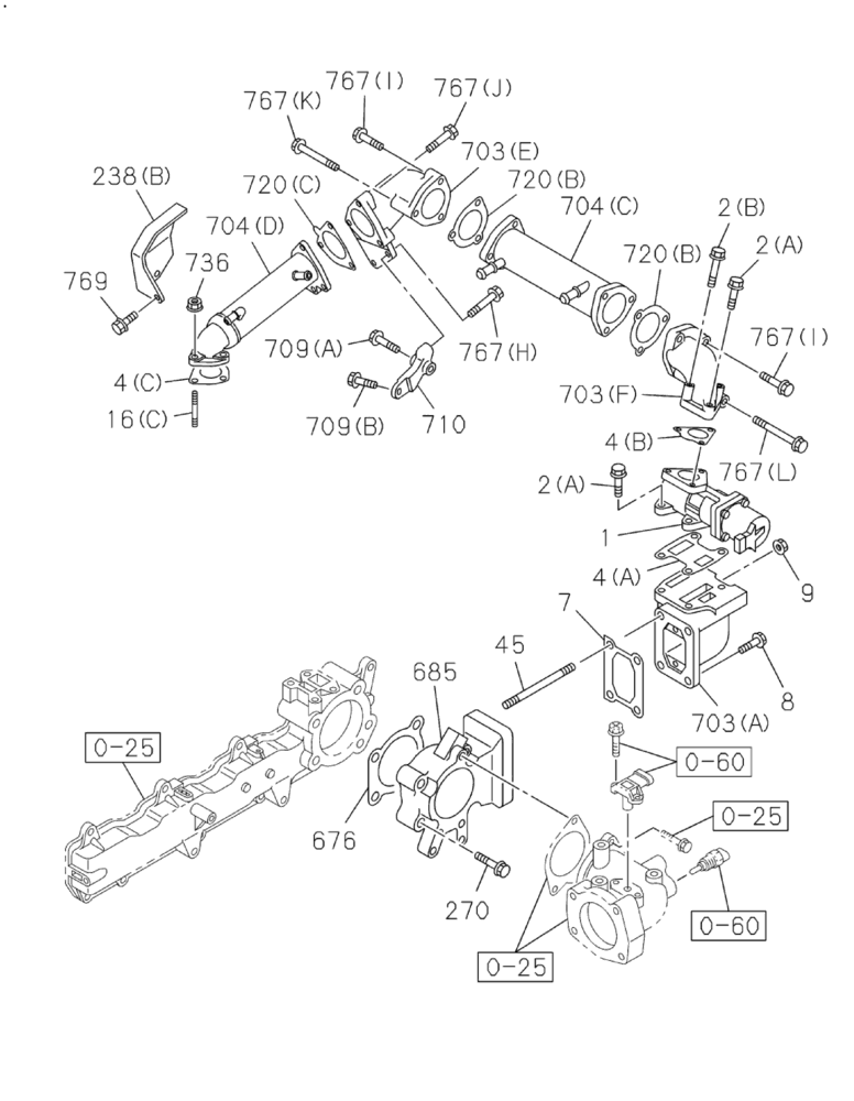 Схема запчастей Case CX210C LR - (10.501.01) - EXHAUST GAS RECIRCULATION SYSTEM (10) - ENGINE