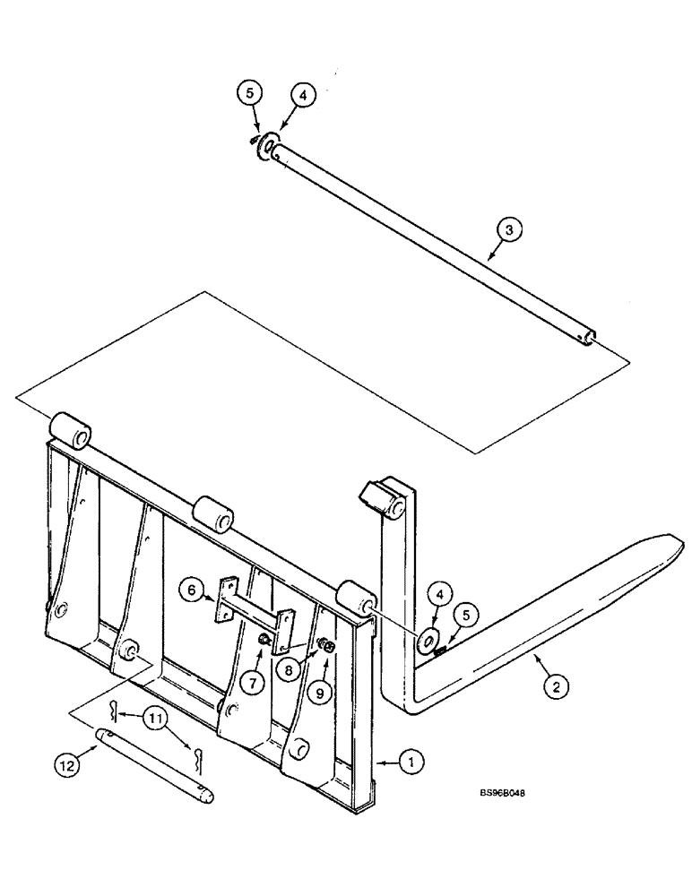 Схема запчастей Case 1825B - (9-12) - PALLET FORK (09) - CHASSIS/ATTACHMENTS