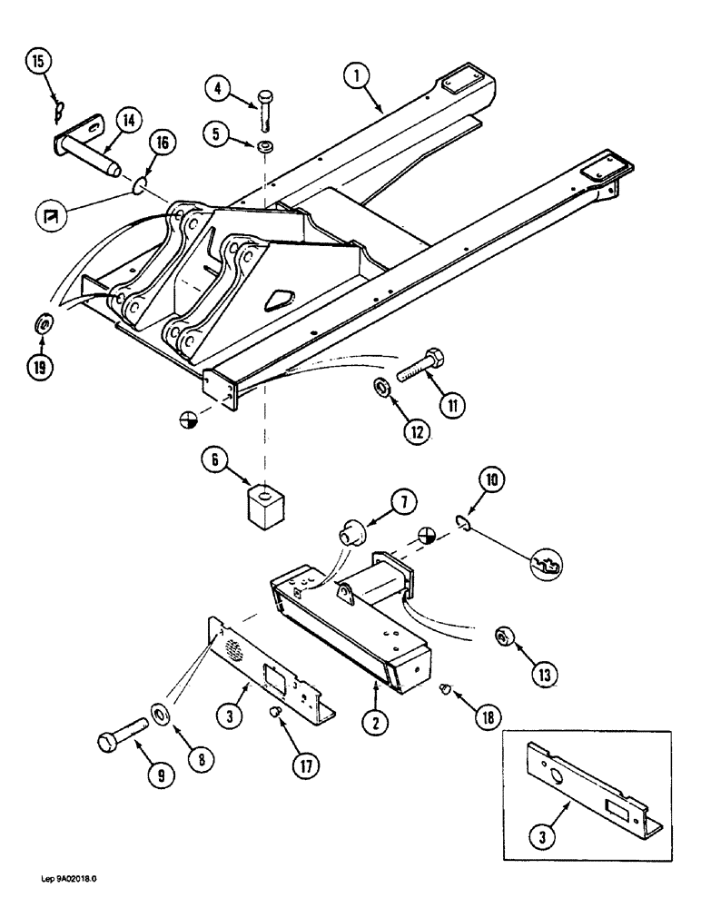 Схема запчастей Case 1088 - (9A-06) - TURNTABLE (09) - CHASSIS/ATTACHMENTS