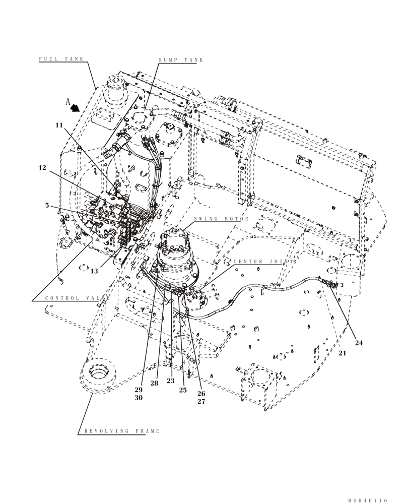 Схема запчастей Case CX80 - (08-11) - HYDRAULICS - DRAIN LINE, SINGLE ACTING CIRCUIT (08) - HYDRAULICS
