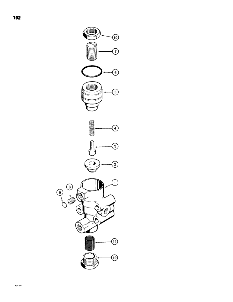 Схема запчастей Case 680H - (192) - BRAKE SYSTEM, N7281 AIR COMPRESSOR GOVERNOR (07) - BRAKES