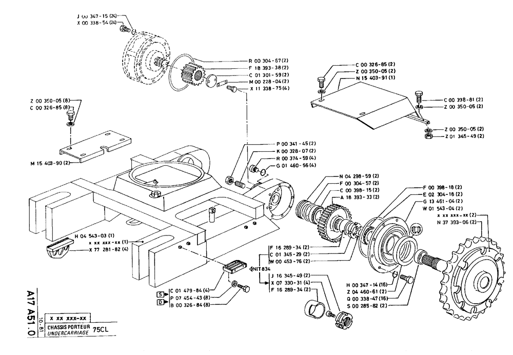 Схема запчастей Case 75C - (A17 A51.0) - UNDERCARRIAGE - 75CL (04) - UNDERCARRIAGE
