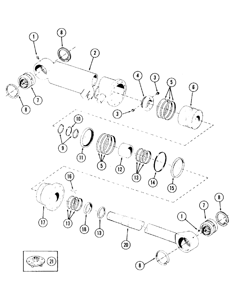 Схема запчастей Case 120 - (213) - TOOL CYLINDER, 9" ID X 54.625" STROKE (35) - HYDRAULIC SYSTEMS