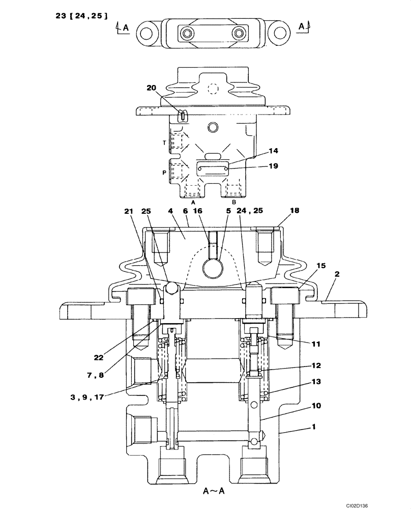 Схема запчастей Case CX80 - (08-80) - VALVE ASSY, REMOTE CONTROL - DOZER BLADE (08) - HYDRAULICS