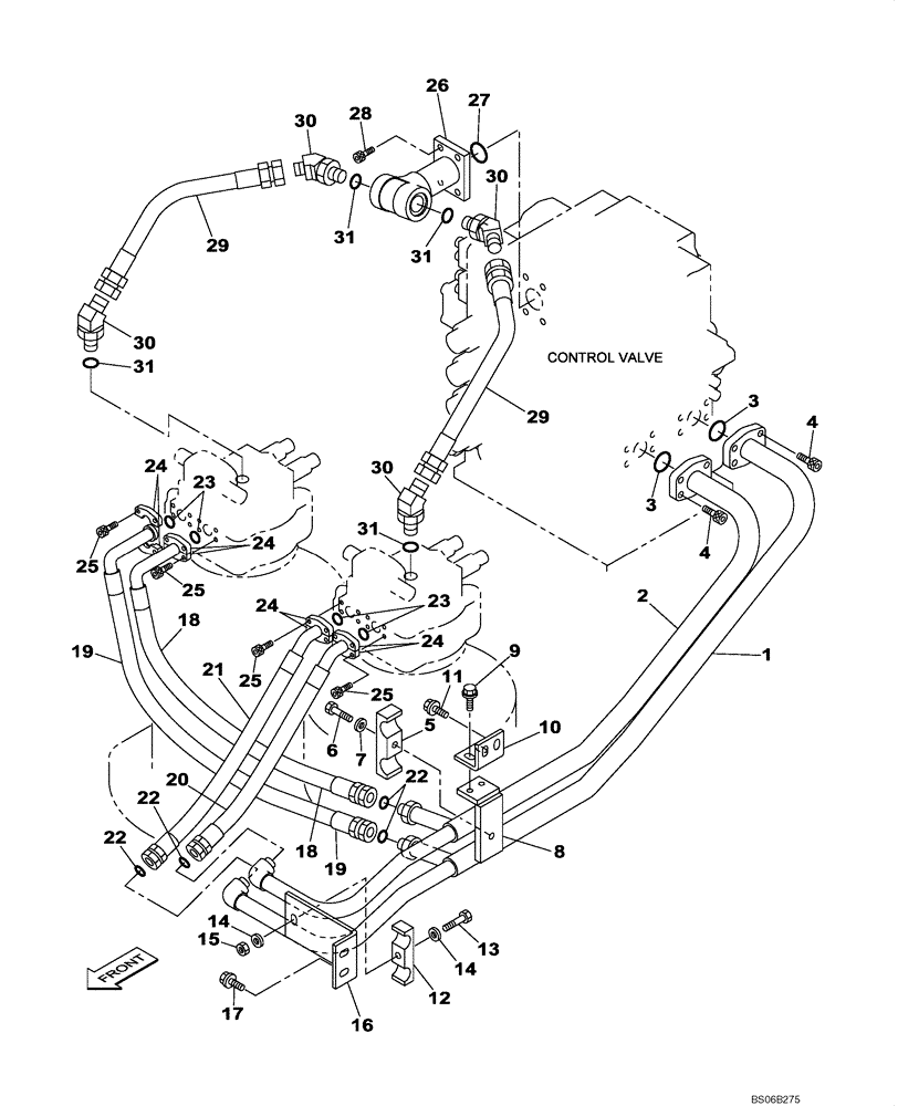 Схема запчастей Case CX700 - (08-010-00[01]) - HYDRAULIC CIRCUIT - SWING MOTOR (08) - HYDRAULICS