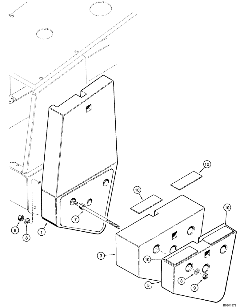 Схема запчастей Case 821C - (09-10) - COUNTERWEIGHTS (Dec 22 2009 3:29PM) (09) - CHASSIS