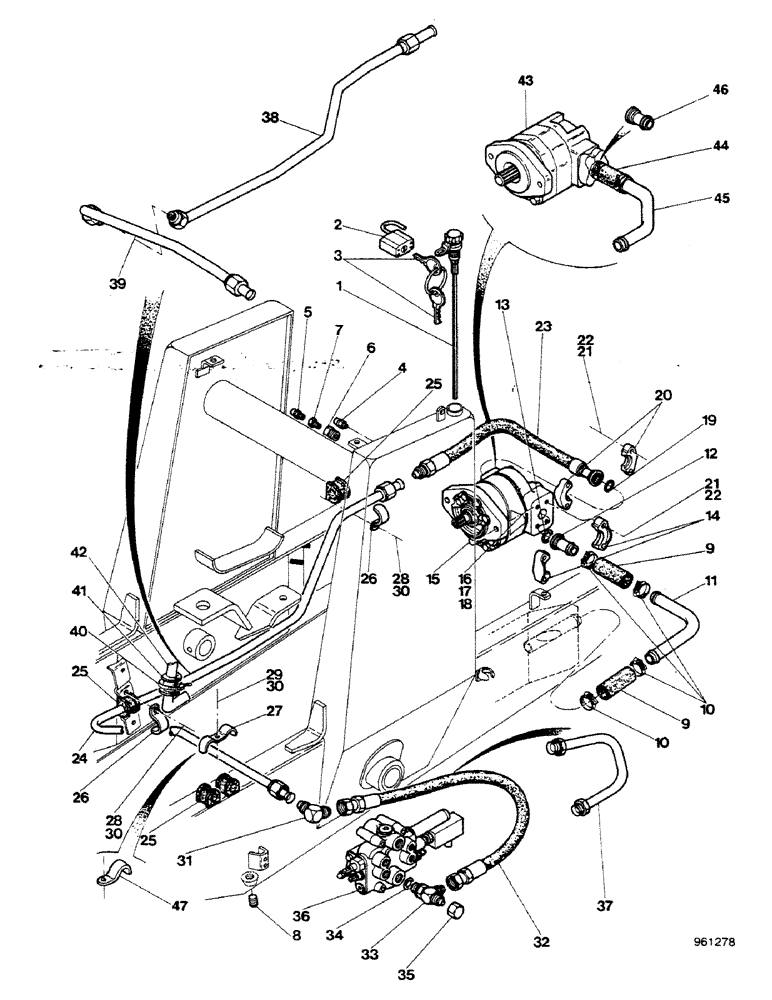 Схема запчастей Case 580G - (202) - EQUIPMENT HYDRAULIC SYSTEM - RESERVOIR TO LOADER CONTROL (08) - HYDRAULICS