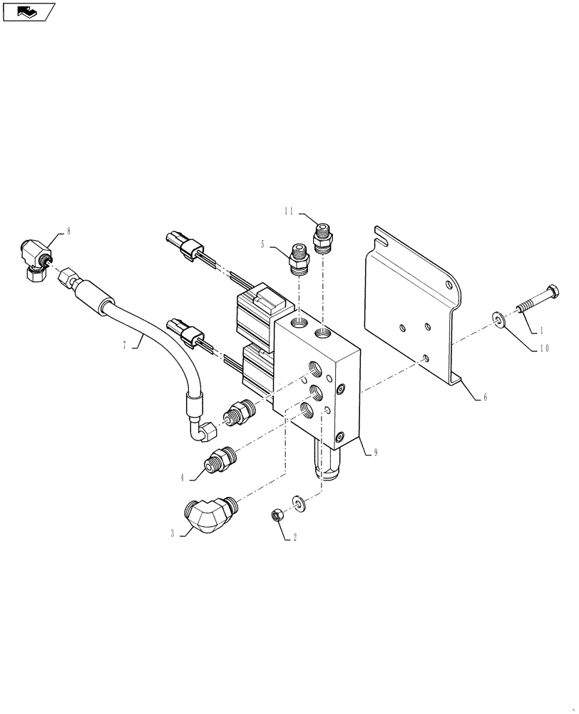 Схема запчастей Case 590SN - (35.726.12[03]) - VALVE INSTALL - SINGLE COUPLER (35) - HYDRAULIC SYSTEMS