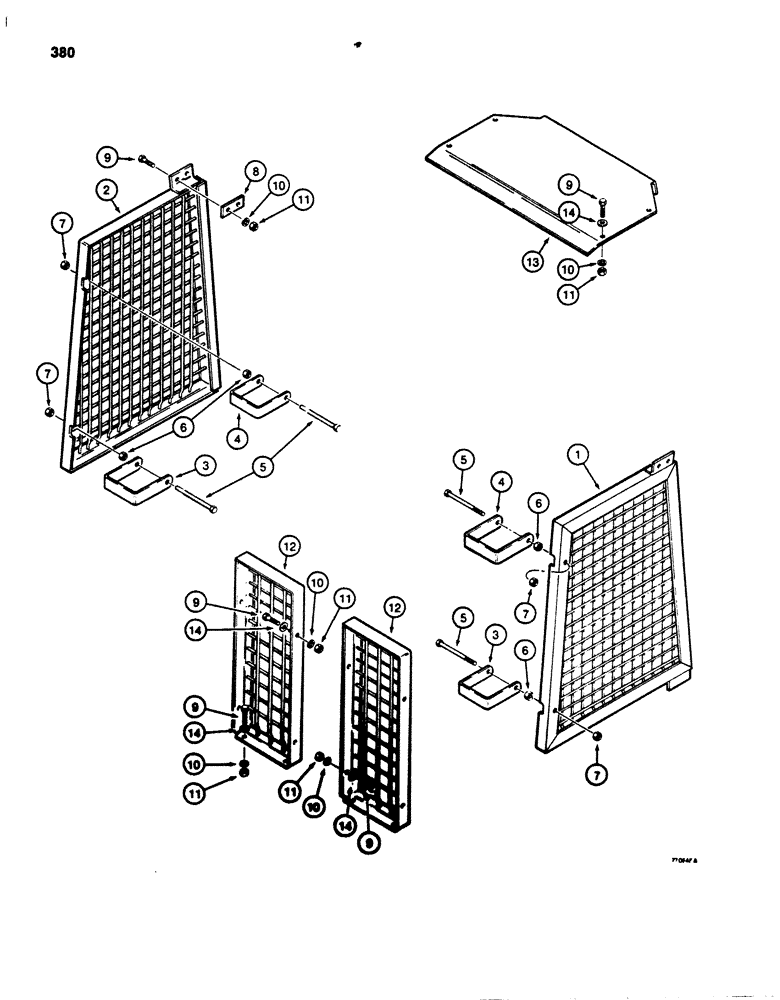 Схема запчастей Case 850B - (380) - BRUSH SCREENS AND CANOPY EXTENSION (05) - UPPERSTRUCTURE CHASSIS