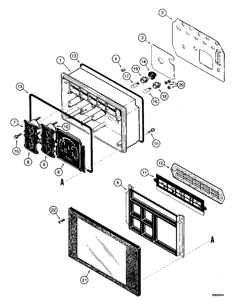 Схема запчастей Case 590 - (4-32) - INSTRUMENT CLUSTER (04) - ELECTRICAL SYSTEMS